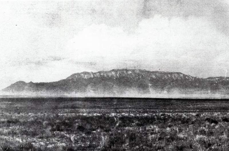 1919 black and white photo of the Sandias.