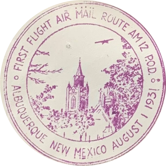 Post Office Seal Commemorating Albuquerque's first airmail flight.